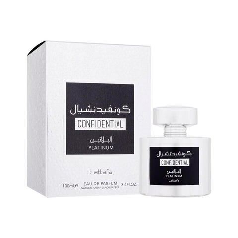 Confidential Platinum de Lattafa edp 100 ml para Caballero - Perfumes para Hombre - Perfumes Arabes - Perfumes Originales